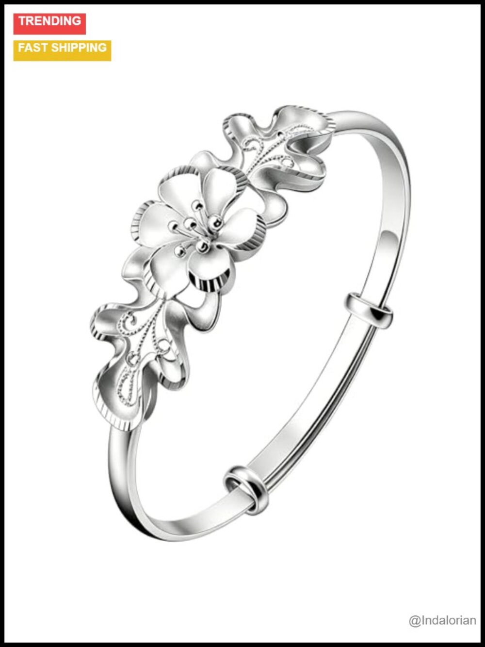 S925 Sterling Silver Adjustable Bangle Bracelet for Women, Elegant Small Size